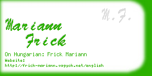 mariann frick business card